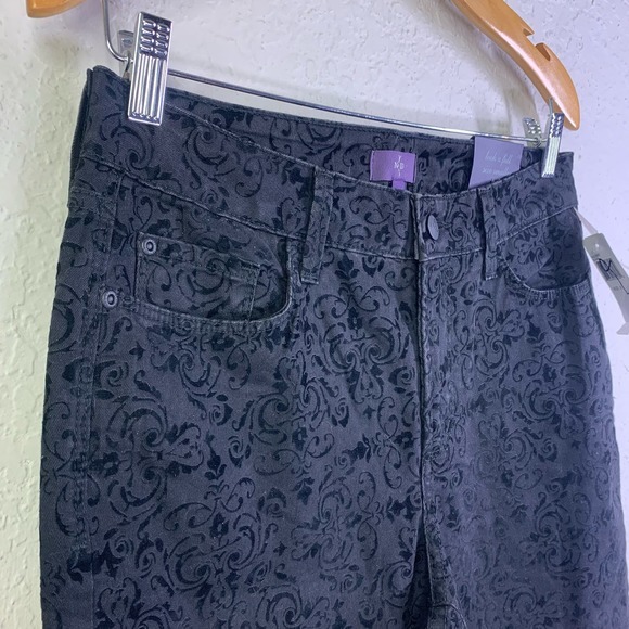 NYDJ Black Jacquard Ankle Slim Straight Jeans‎ - NWT - Picture 7 of 16